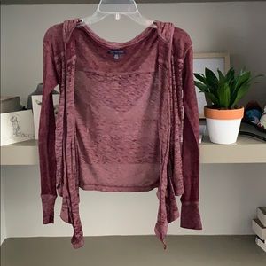 American eagle hooded cardigan